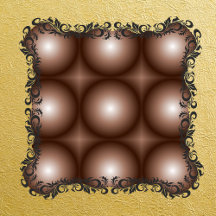 Geometric 3D Circle Dark Brown Mocha Mousse White