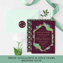 Marsala & Greenery Succulents & Gold Wedding