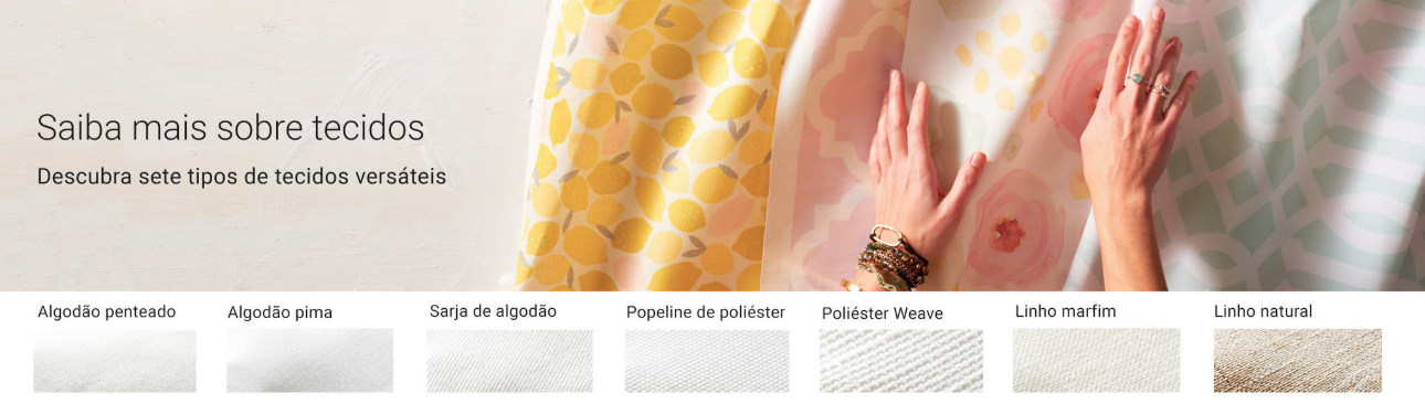 Tecidos personalizáveis na Zazzle