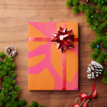 Vibrant Orange and Hot Pink Gift Wrapping Suite