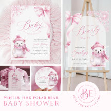 Pink Winter Bear Baby Shower