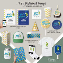Pickleball Party Collection: Cartoon Pickle Mascot