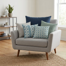 Modern Chic Blue Daisy Floral Motif Home Decor