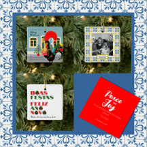 Merry Christmas Portuguese themed ornaments