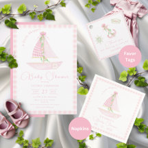 A Little Skipper Pink Watercolor Baby Shower Theme