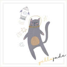 Cute Gray Astronaut Cat