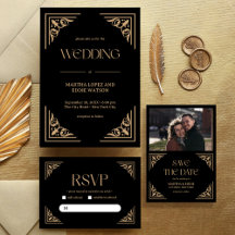 Gilded Noir Wedding Stationery Set