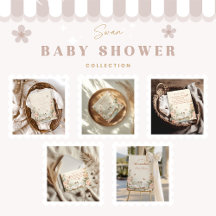 Elegant Swan Lake Floral Baby Shower