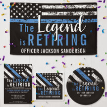 Police Retirement Party Invitations and Decor