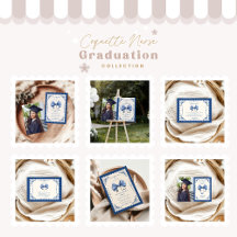 Blue Toile Bow Nursing School Graduate