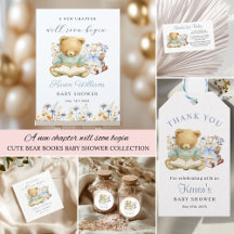 A New Chapter Begins - Bear & Books Baby Shower 