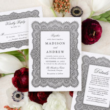 Romantic Vintage Lace Letterpress Wedding Suite
