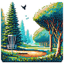 Pixel Art Disc Golf Course Art and Décor