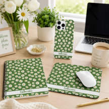Boho Daisy Floral Pattern Green Sports & Tech