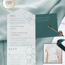 Elegant Modern Bubbles Geometric Gray & Dark Teal 