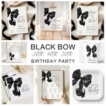 Black Bow Birthday 30th 40th 50th