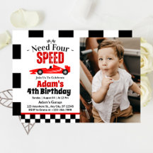 Need Four Speed Race Car Boy 4th Birthday Party 