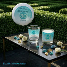 Vibrant Teal Blue Glitter   30th Birthday