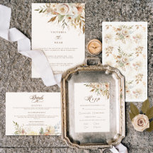 Rustic Autumn Roses Botanical Wedding