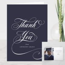 Classic Script Graduation Thank You Cards/Stickers