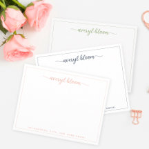Simple Script Personalized Stationery Note Cards