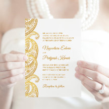 Indian Wedding Invitations Paisley, Gold
