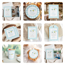 Blue Gingham Golf Boy Birthday