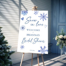 Snow in love dusty blue snowflakes winter bridal