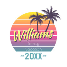 Vintage Sunset & Palm Tree