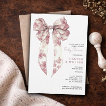 Toile Baby Shower Invitations