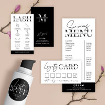 Minimalist Lash Salon Stationery Black & White
