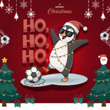 Christmas Penguin with Lights and Santa Hat playin