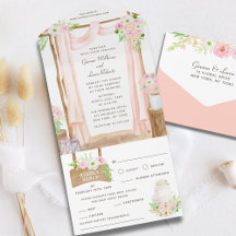 Rustic Outdoor Modern Floral Watercolor Wedding