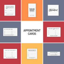 Simple Elegant Black and White Appointment Cards