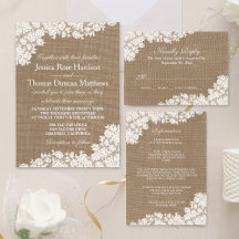 The Rustic Burlap & Vintage White Lace Collection