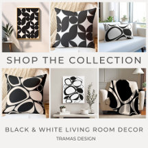 Black & White Mid Century Modern Living Room Decor