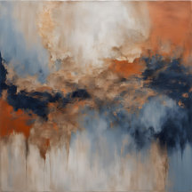 Navy Blue and Burnt Orange Bathroom Decor