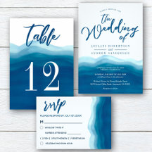 Watercolor Blue Wave Wedding Collection