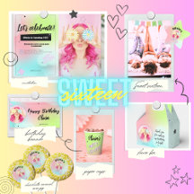 Bright Сolorful birthday Sweet sixteen