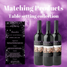 Birthday Party, Table setting - Black and Purple