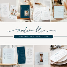 Modern Blue Bar Mitzvah Collection