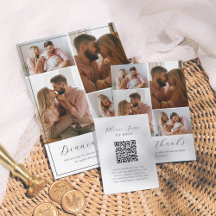 Elegant Script Minimalist 5 Photo Collage Wedding