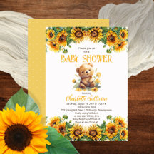 Teddy Bear and Sunflowers Baby Shower   Sprinkle