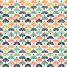 Vintage Japanese Hand Fan Pattern