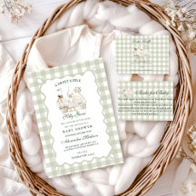 Sage Gingham Silly Goose Baby Shower