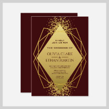 Gold Geometric Diamond on Burgundy