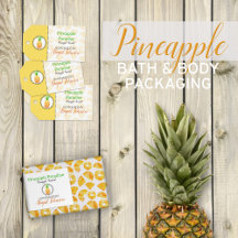 Homemade Bath + Body Packaging | Pineapple 