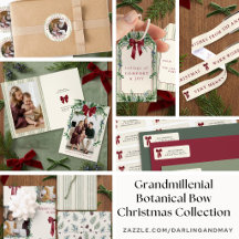 Grandmillennial Botanical Bow Christmas Holiday