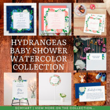 Hydrangeas BABY SHOWER Watercolor Collection