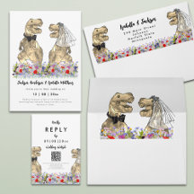 Dinosaur Wedding T-Rex Bride and Groom Suite